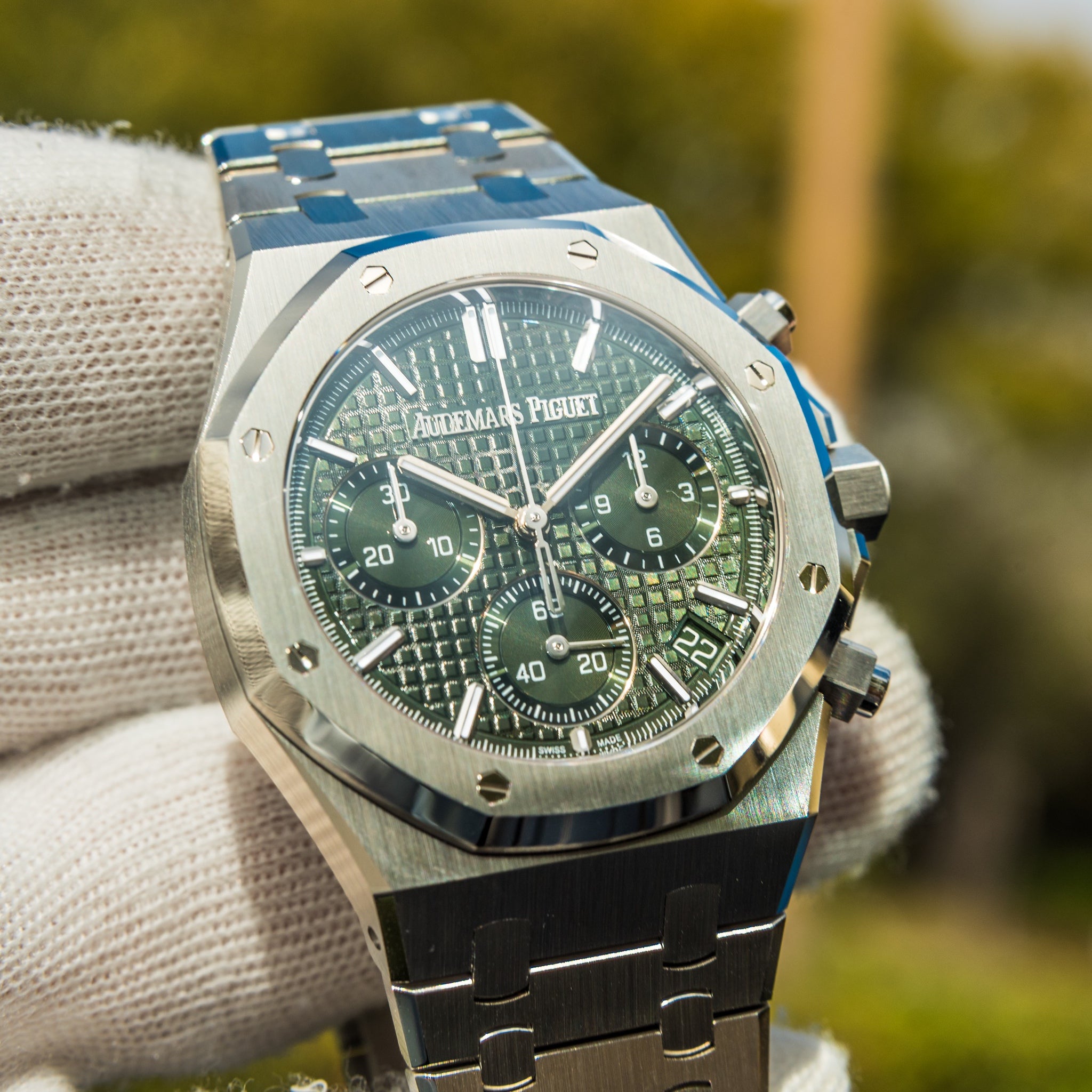 audemars piguet royal oak chronograph green dial