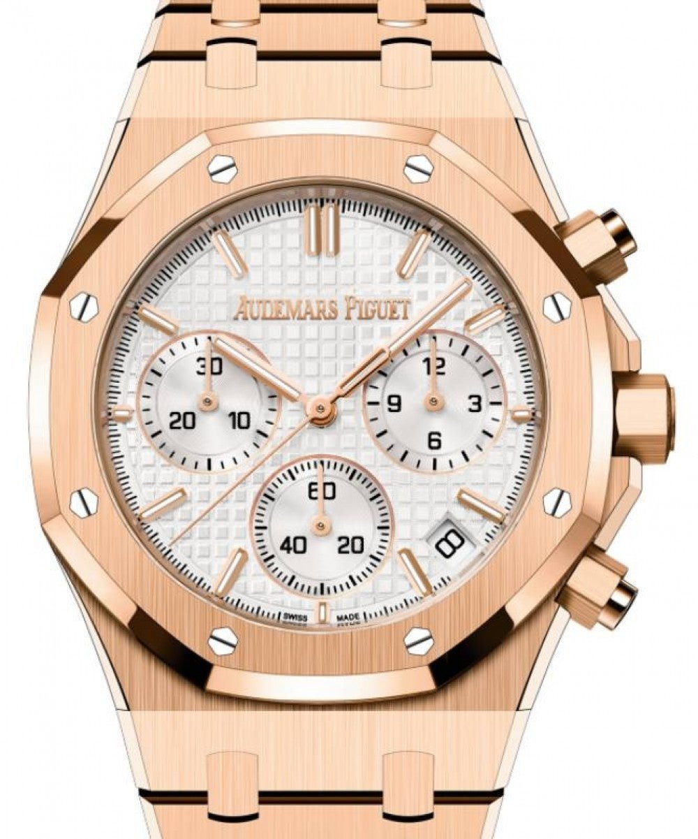 audemars piguet royal oak white dial gold