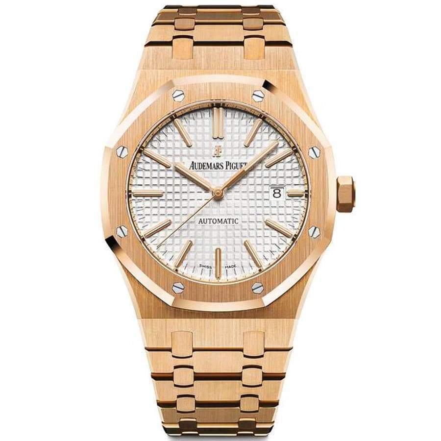 audemars piguet royal oak white dial gold