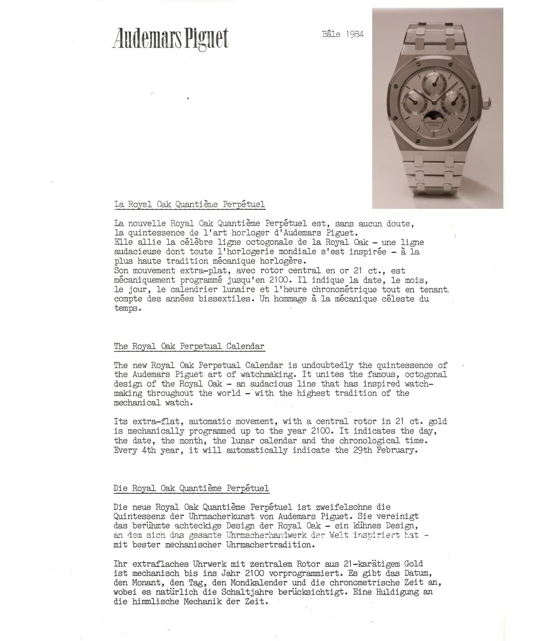 Audemars Piguet History: Founding Date and Price List PDF for Download