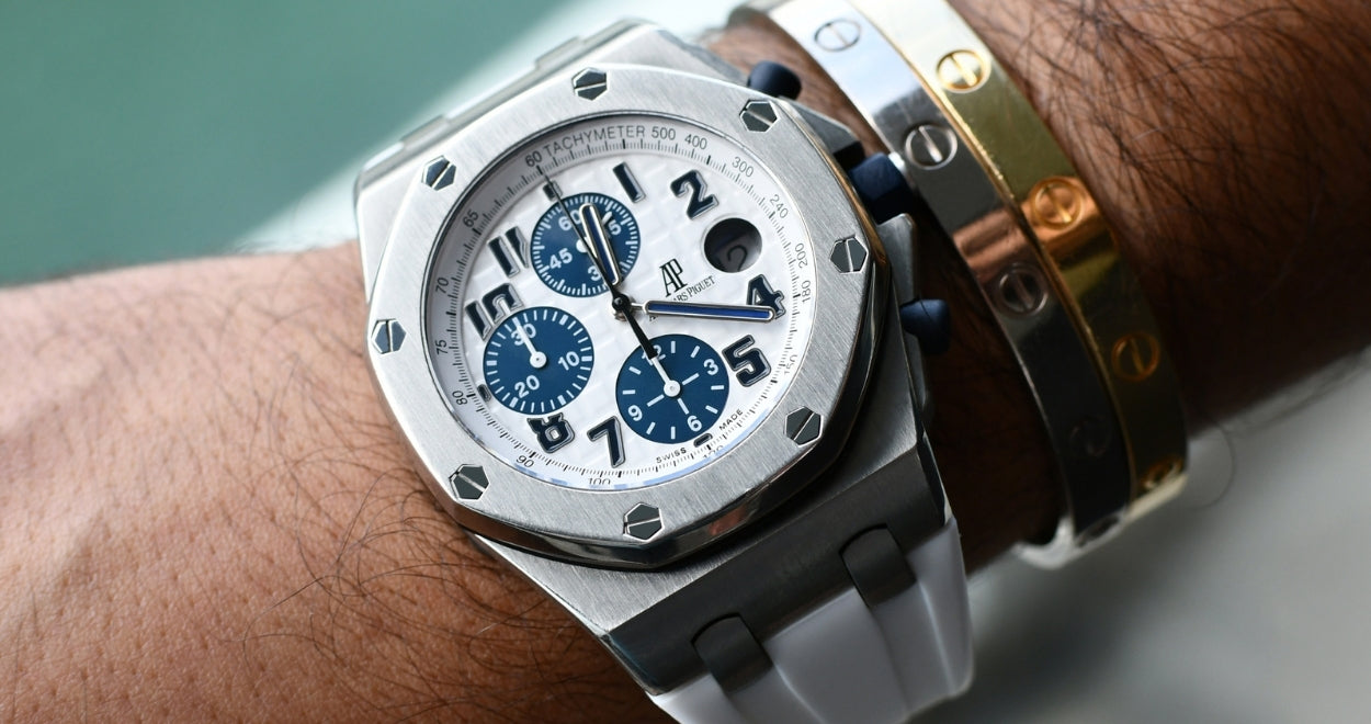 Authentic Audemars Piguet Royal Oak Offshore White Rubber Strap for Sale