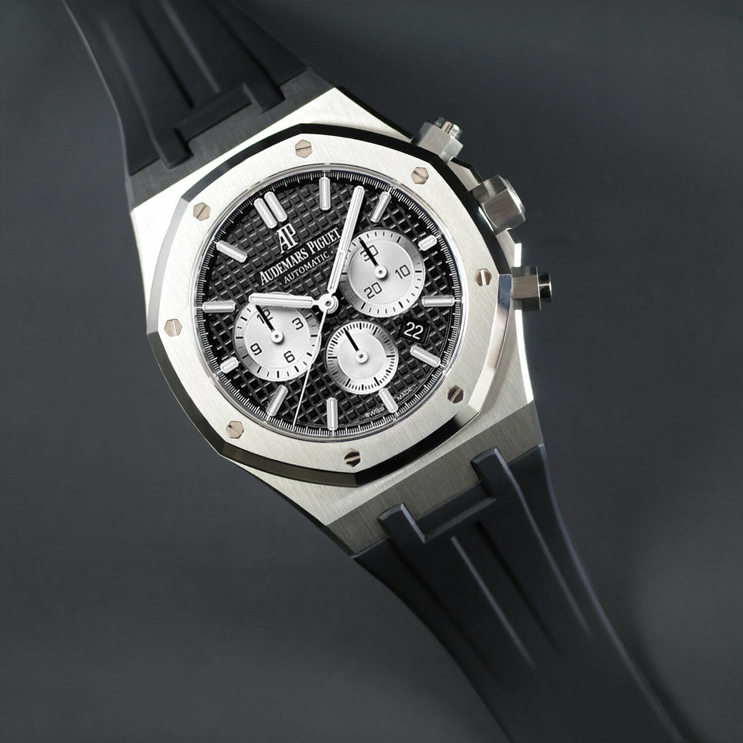 audemars piguet black strap watch